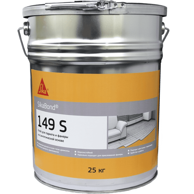 SikaBond-149S 25 кг жесткий паркетный клей на основе органического растворителя для приклеивания деревянных напольных покрытий, упаковка 1.0 шт SikaBond-149S 25 кг жесткий паркетный клей на основе органического растворителя для приклеивания деревянных напольных покрытий, упаковка 1.0 шт